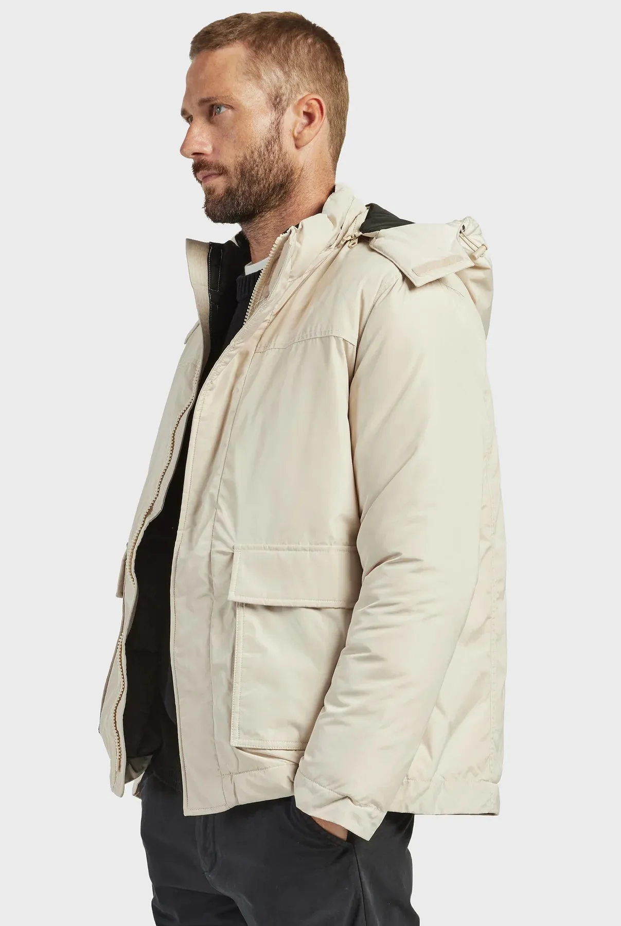 Oregon Puffer Jacket in Macadamia