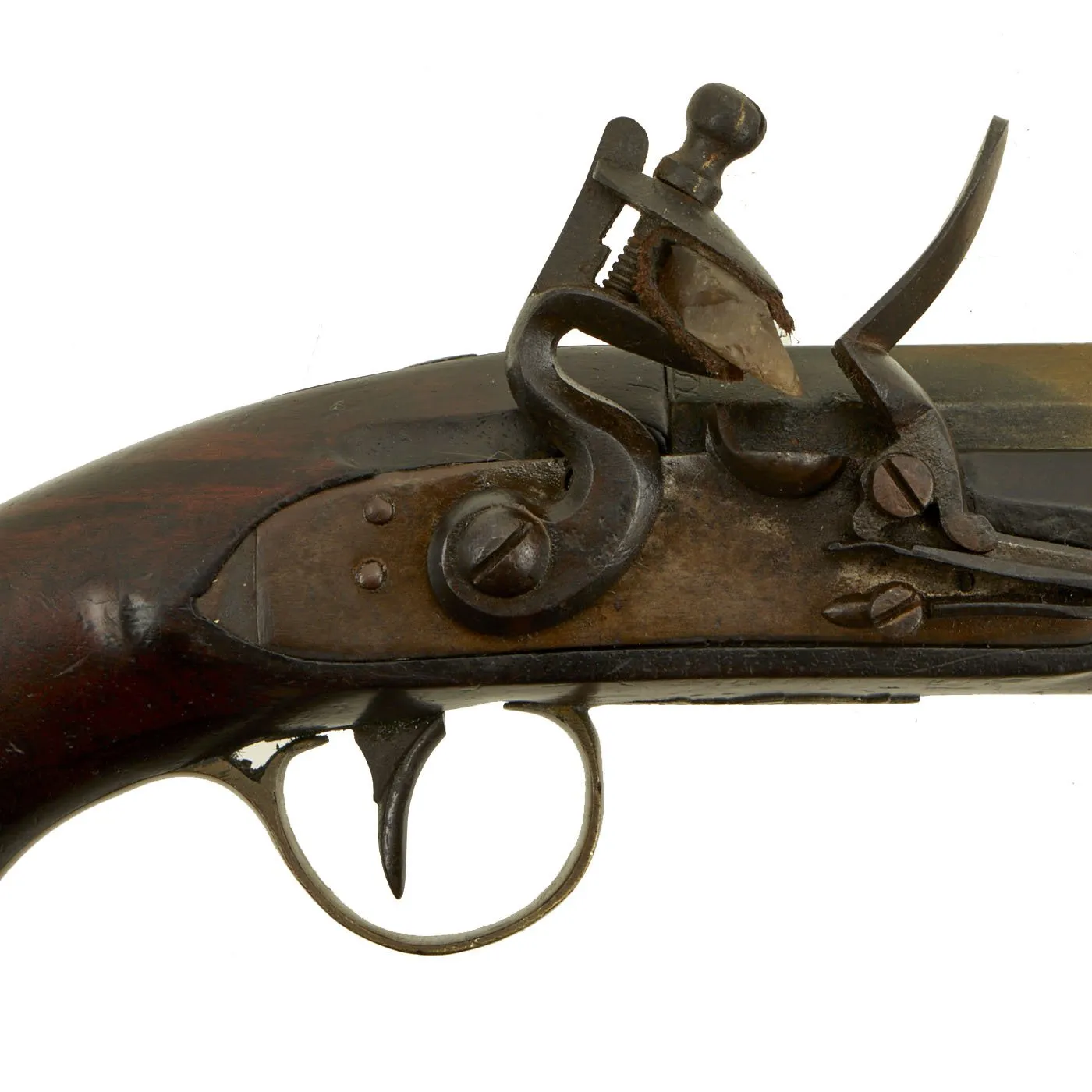 Original English Flintlock Overcoat Pistol with Octagonal Brass Barrel  - Circa 1775-1800