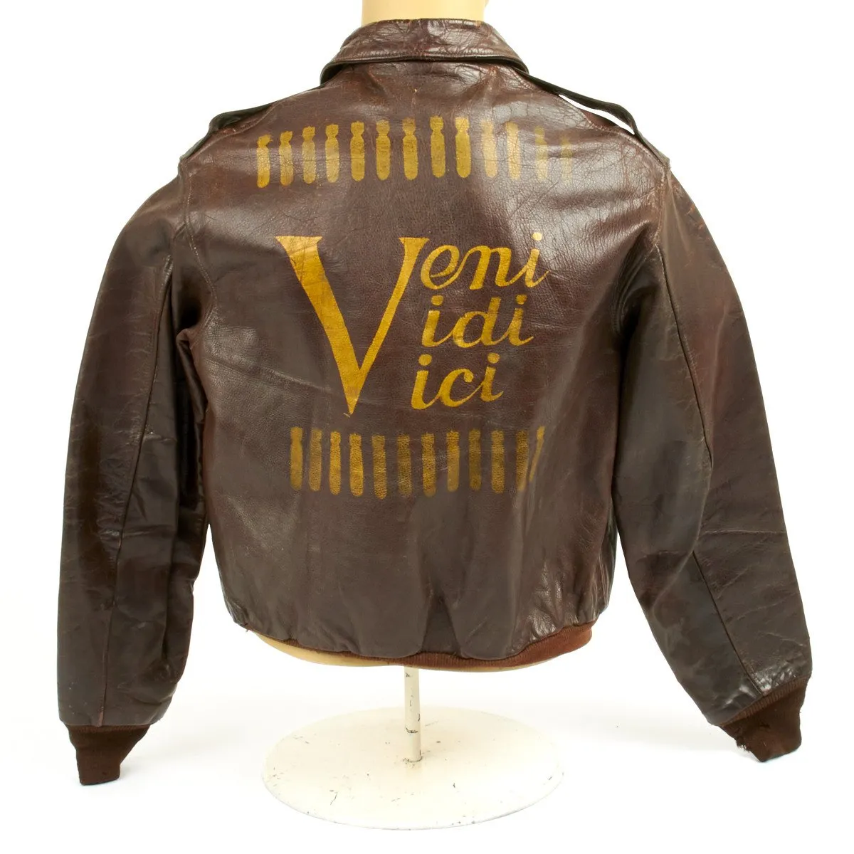 Original U.S. WWII B-17 Bomber Veni Vidi Vici A-2 Flight Jacket (Size 42)