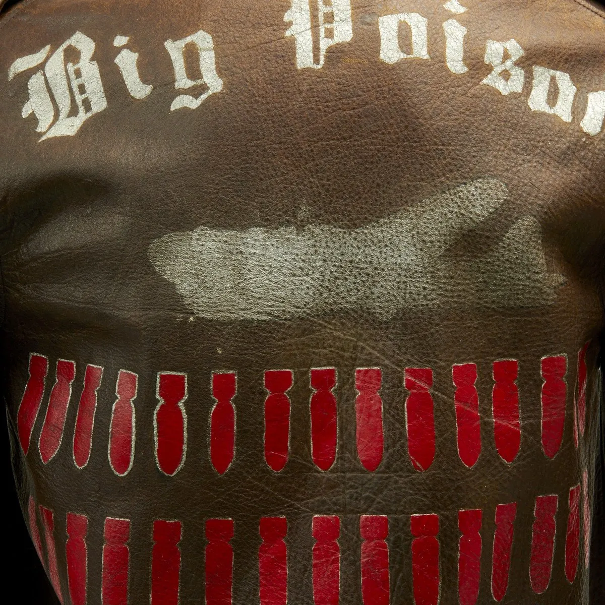 Original U.S. WWII B-17G Bomber BIG POISON 490BG Named A-2 Flight Jacket