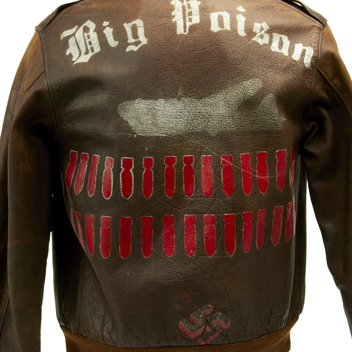 Original U.S. WWII B-17G Bomber BIG POISON 490BG Named A-2 Flight Jacket