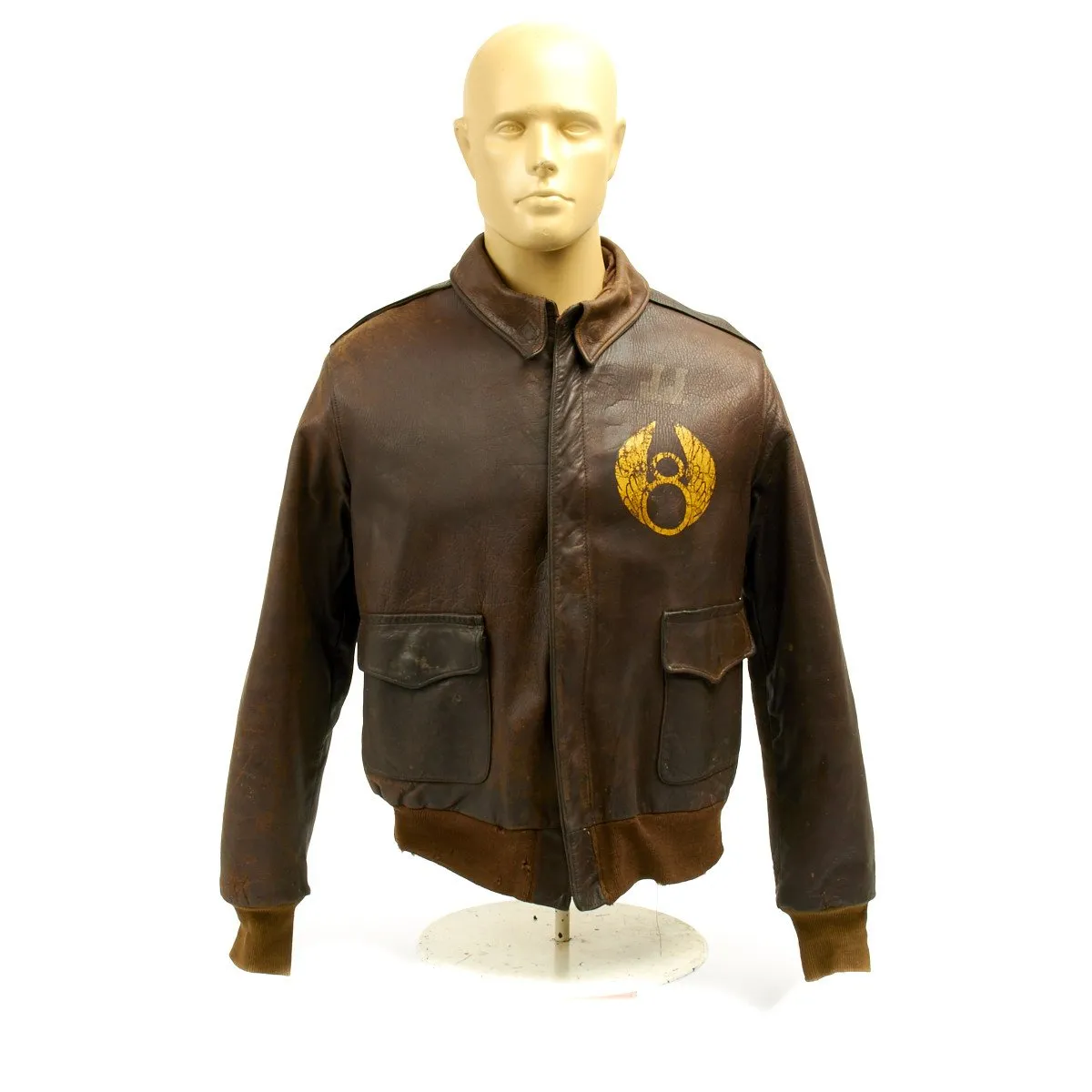 Original U.S. WWII B-17G Bomber BIG POISON 490BG Named A-2 Flight Jacket