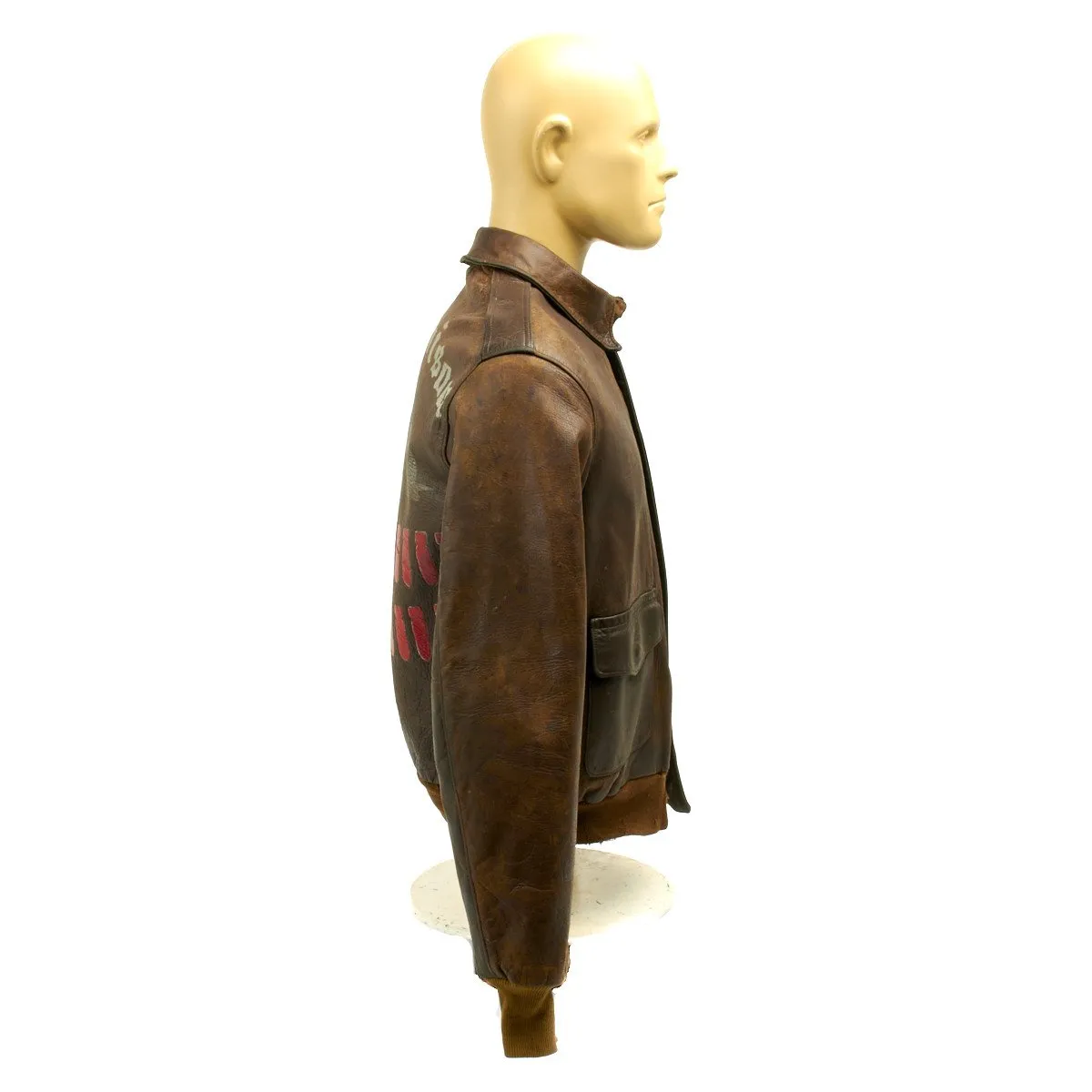 Original U.S. WWII B-17G Bomber BIG POISON 490BG Named A-2 Flight Jacket