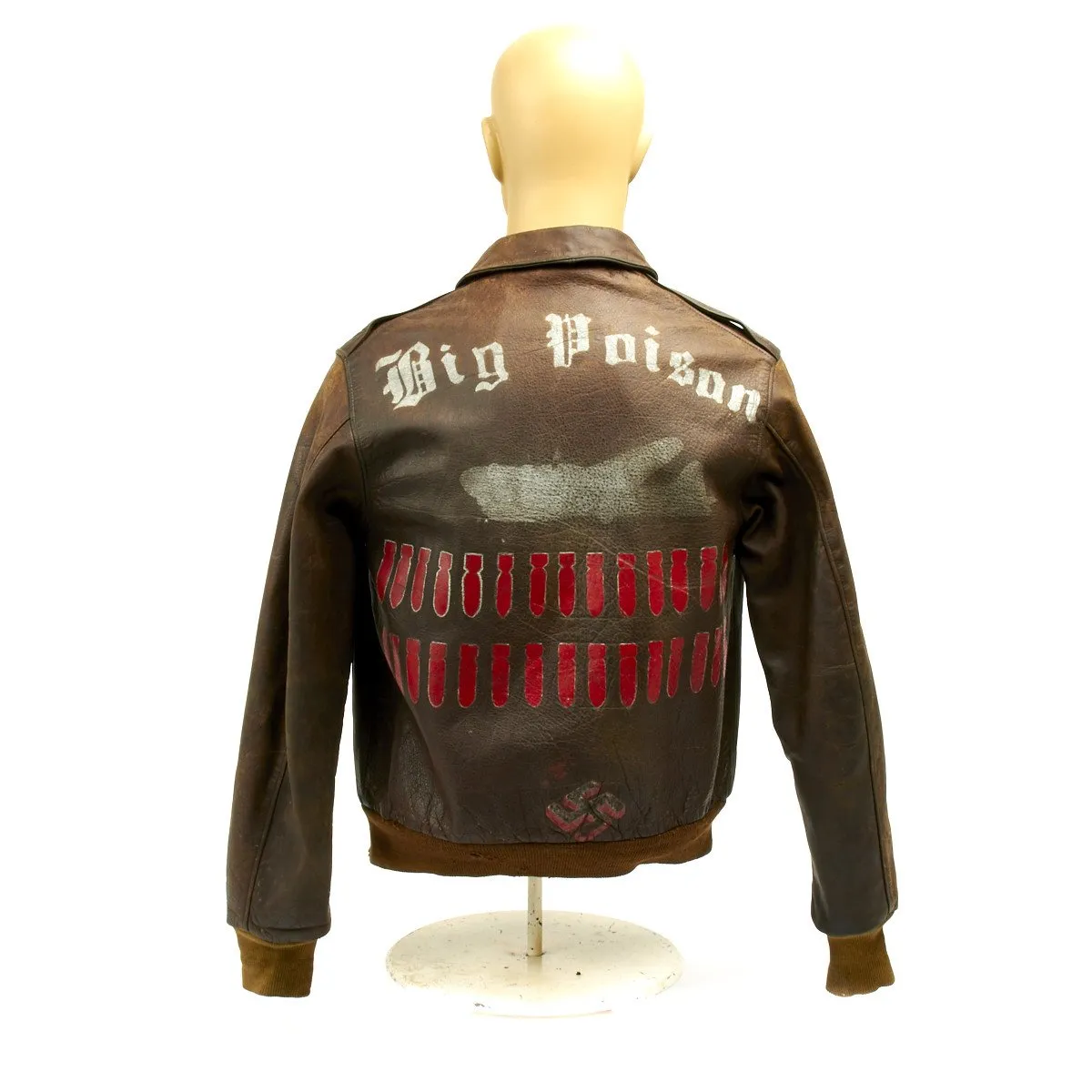 Original U.S. WWII B-17G Bomber BIG POISON 490BG Named A-2 Flight Jacket