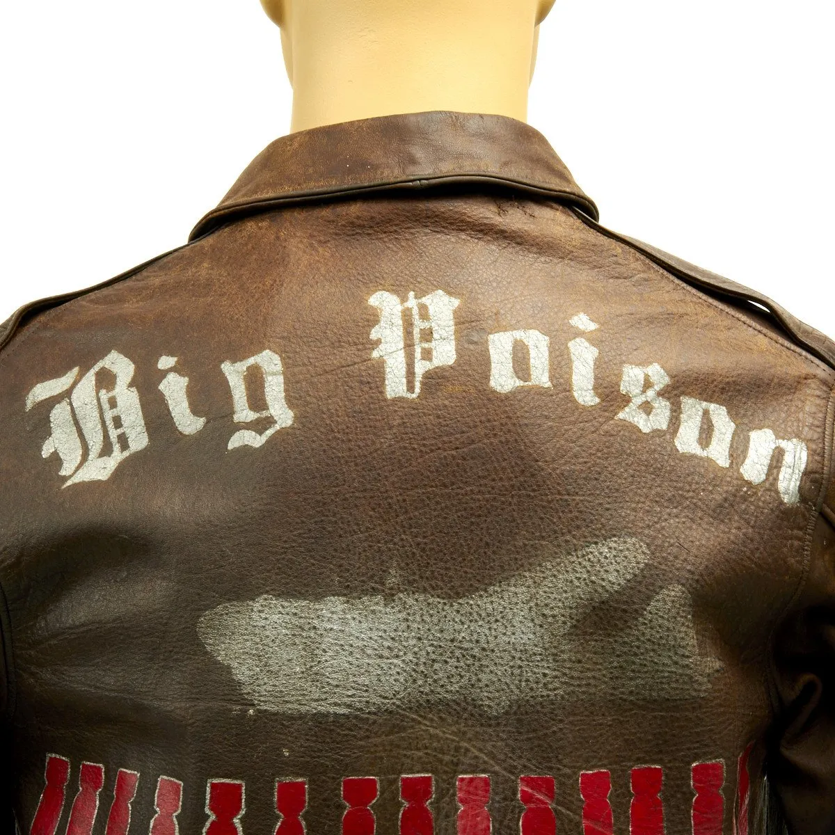 Original U.S. WWII B-17G Bomber BIG POISON 490BG Named A-2 Flight Jacket