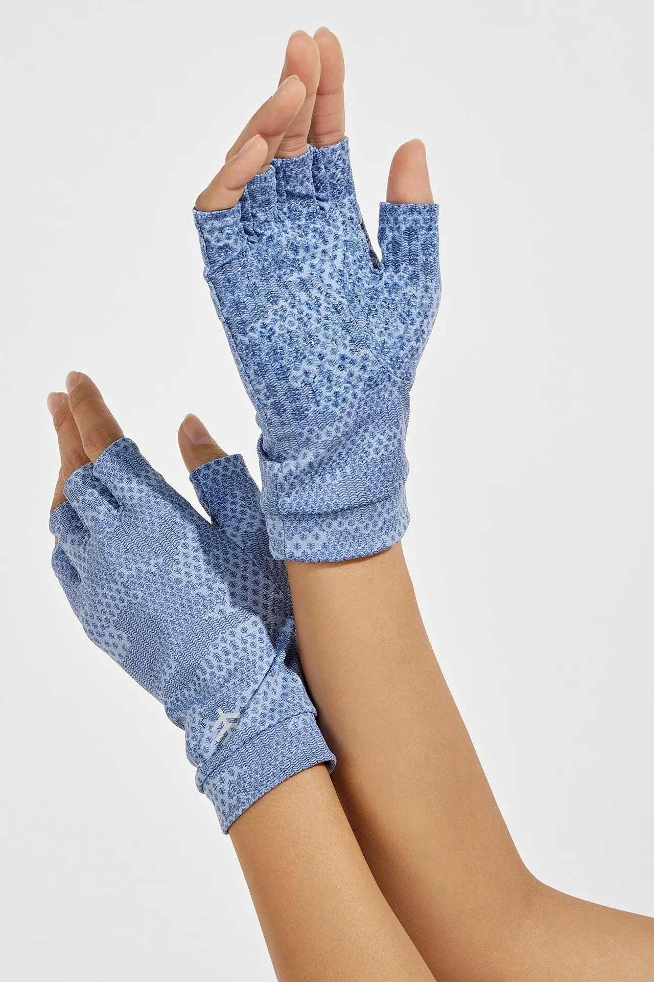 Ouray UV Fingerless Sun Gloves | Moonlight Blue Coolibar Camo