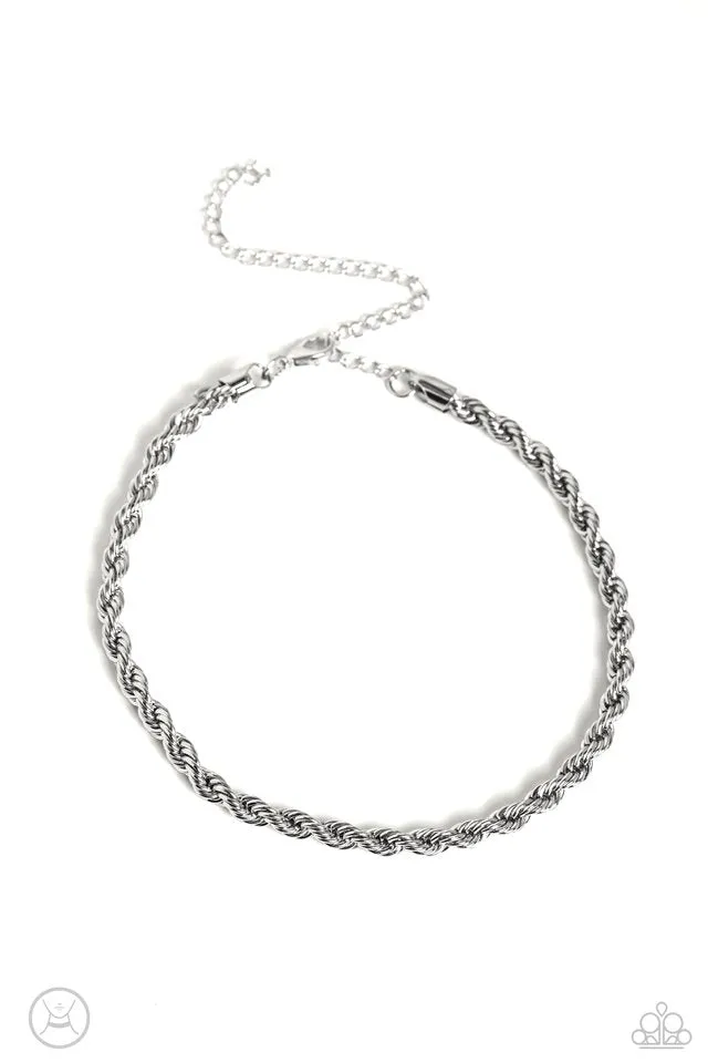 Paparazzi Necklace ~ Never Lose ROPE - Silver