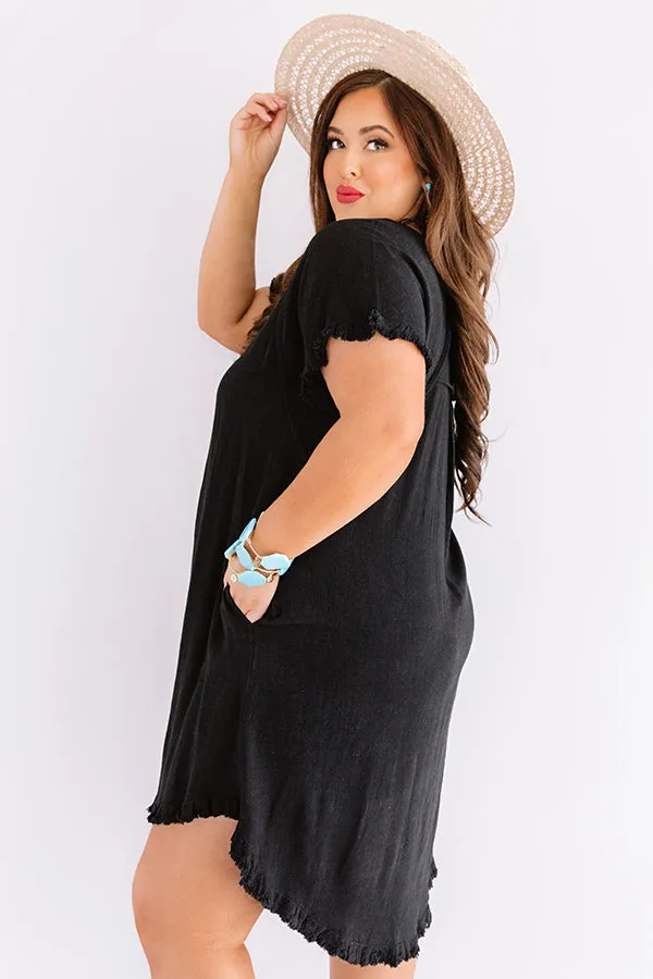 Positano Party Shift Dress In Black Curves