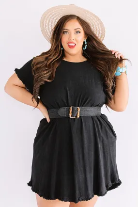 Positano Party Shift Dress In Black Curves