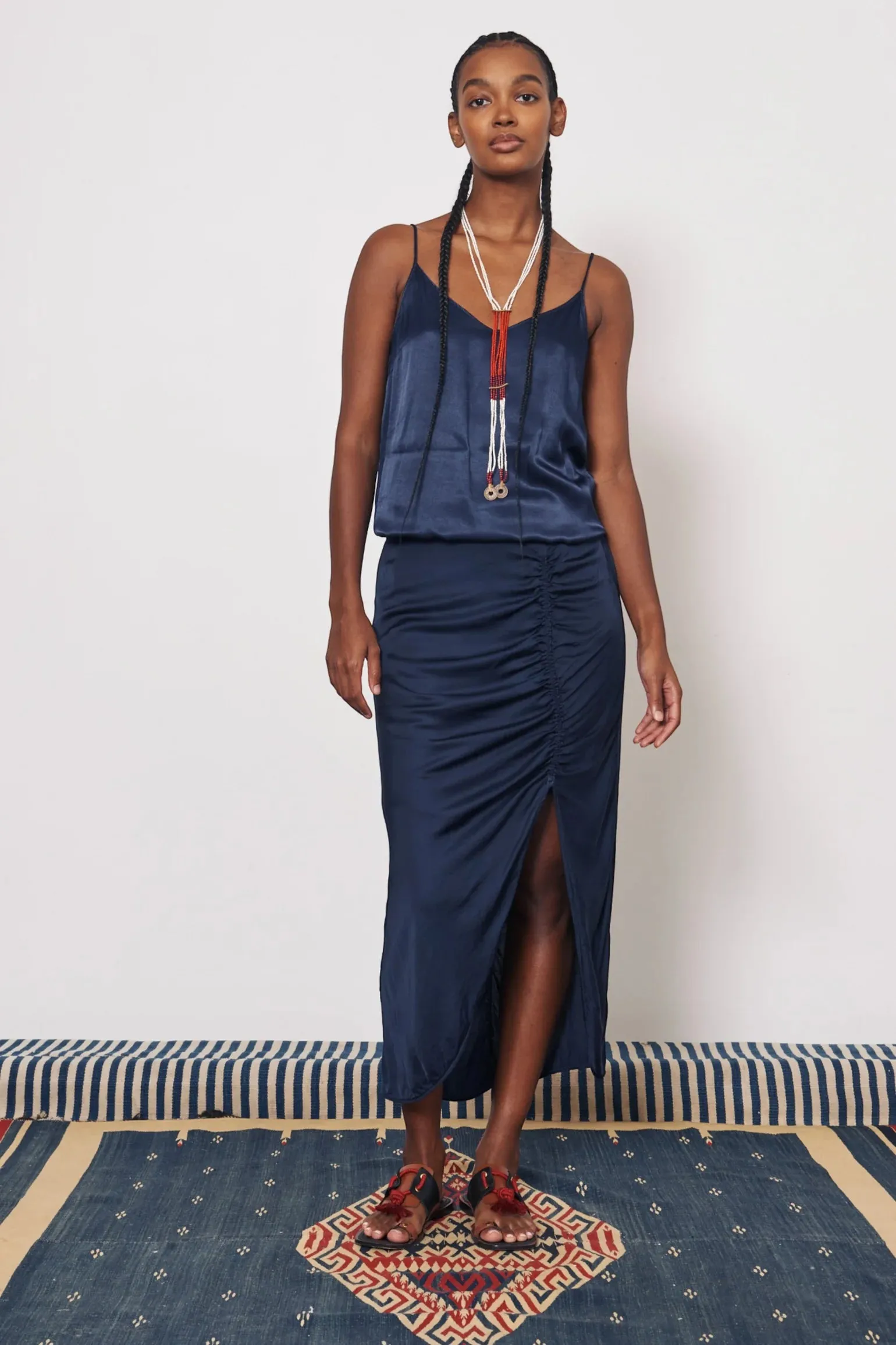 PRETORIA MIDI SKIRT - MIDNIGHT