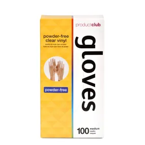 Product Club Gloves Vinyl Powdered Clear Medium Box/100