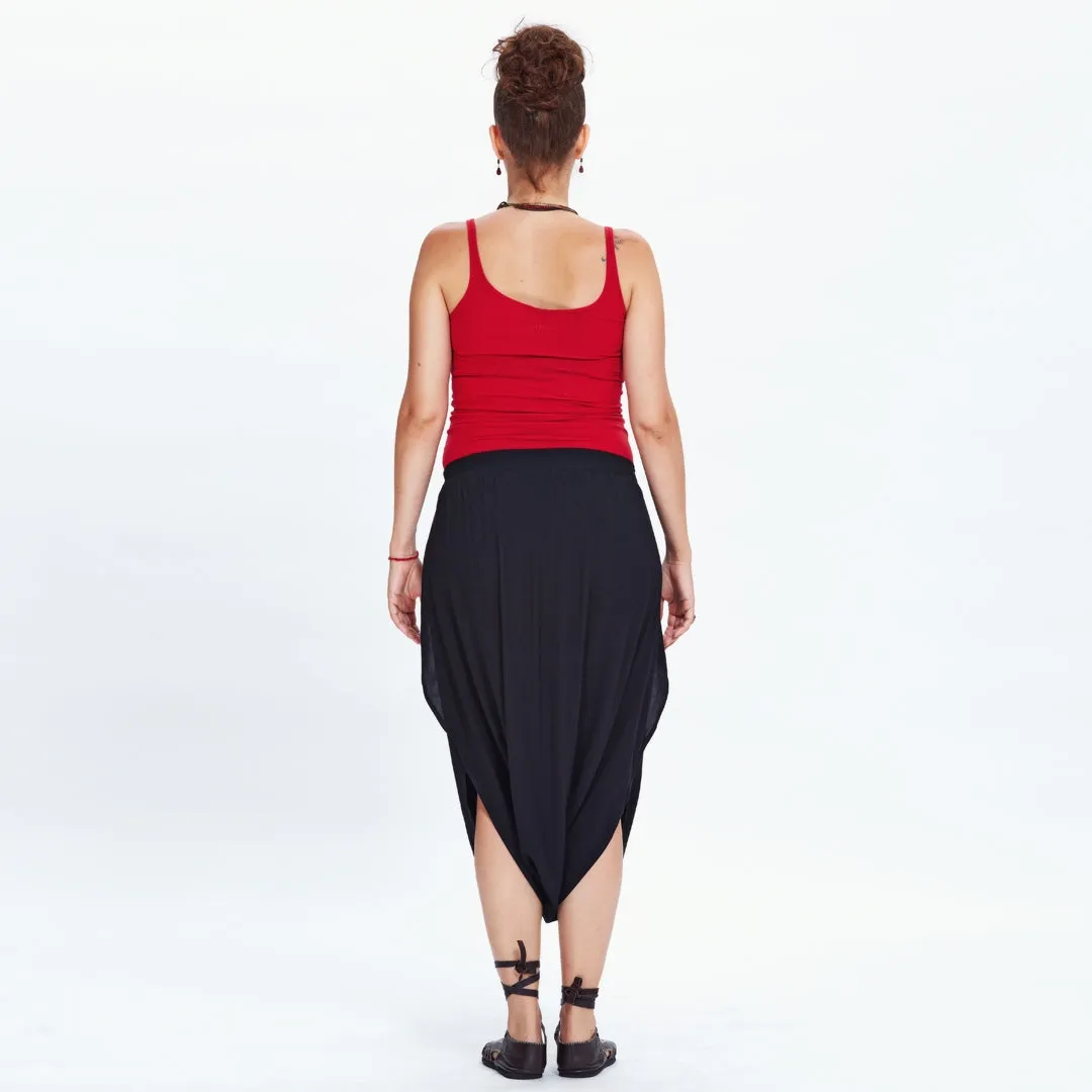 Pull On Elastic Waist Black Maternity Culottes