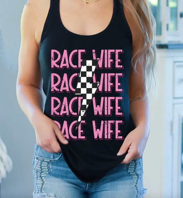 Race Wife Bolt Tank (Pink)