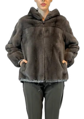 REVERSIBLE NYLON MINK JACKET