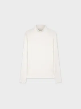 RIBBED JERSEY TURTLENECK-WHITE