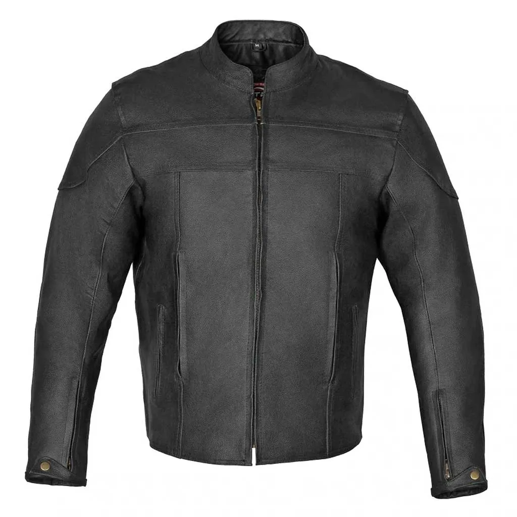 RIDERACT® Men Leather Motorcycle Jacket Classico Leather Moto Jacket