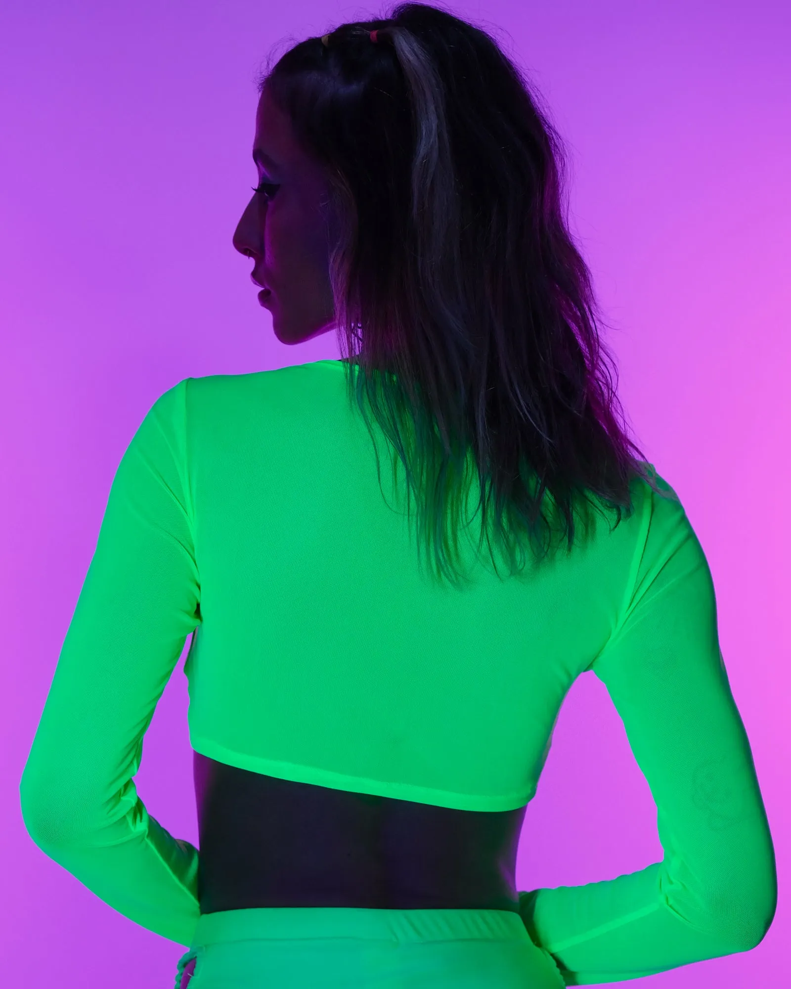 Ring My Bell Green Mesh Top