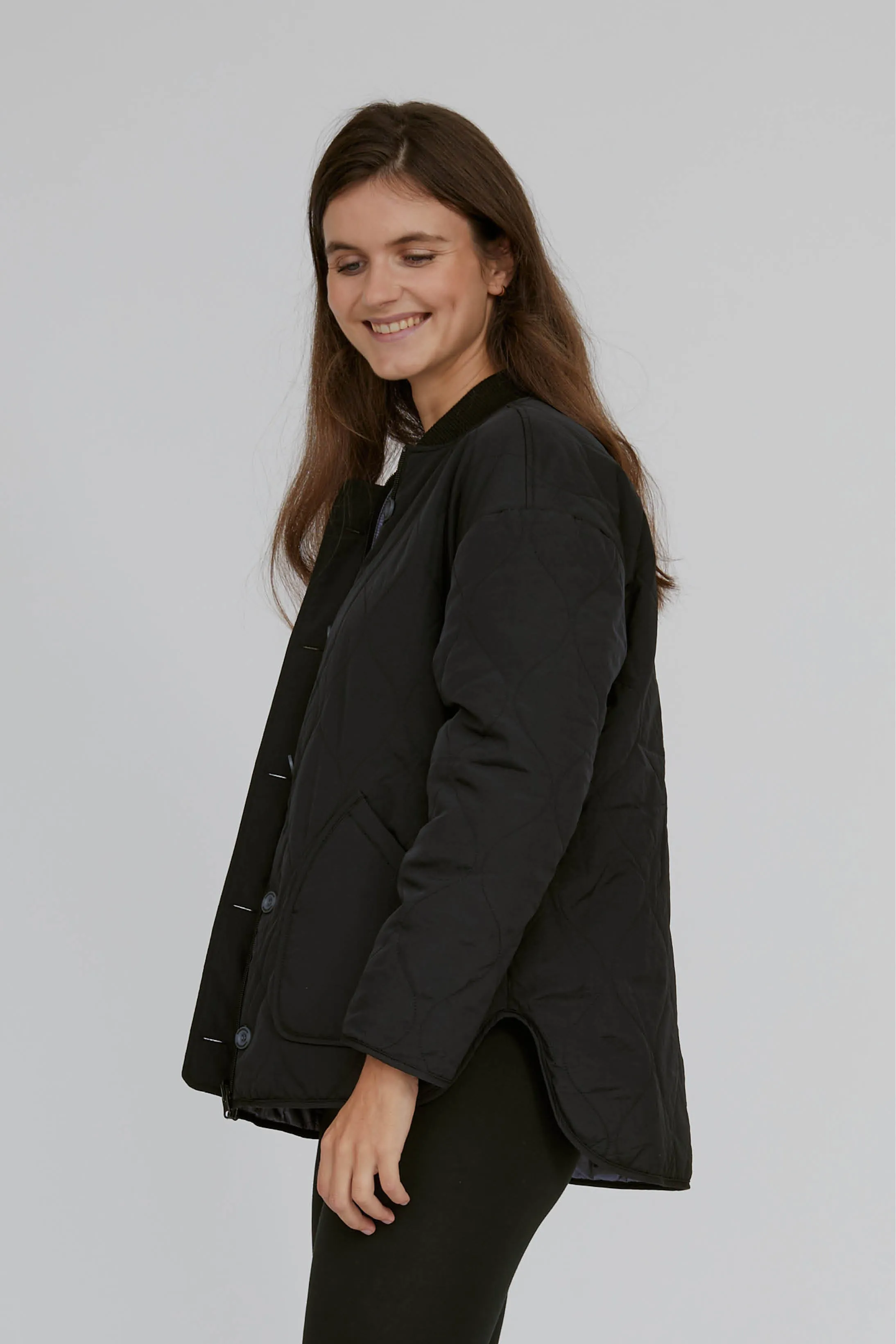 Ruby Loose Jacket - Black / Folkstone grey