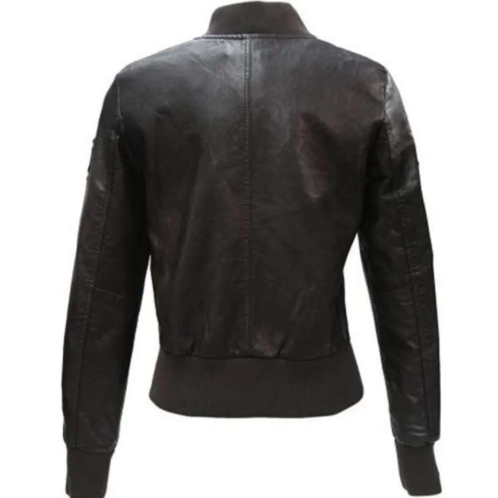 RW Authentic Sheepskin TopGun Bomber Jacket For Women