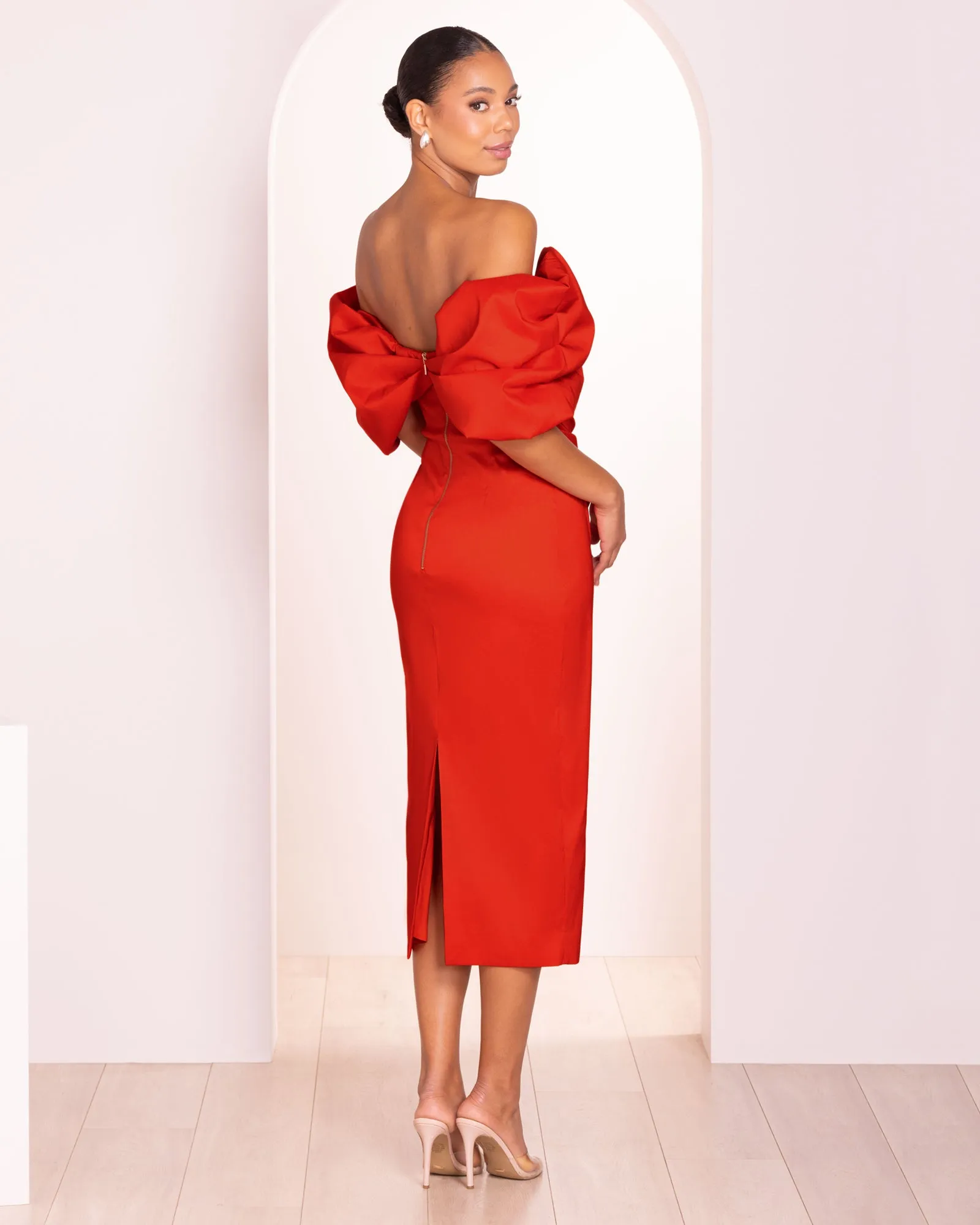 Safina Off Shoulder Midi Dress