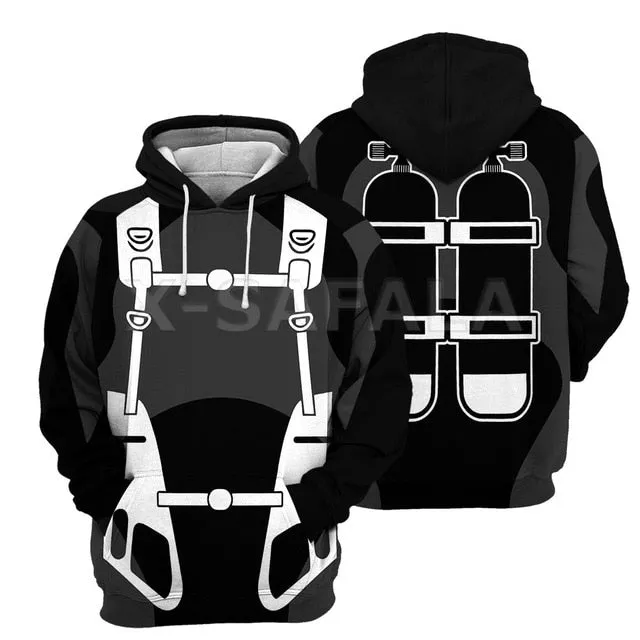 Scuba diving Hoodie Summer Men | Scuba Diver Double Tank