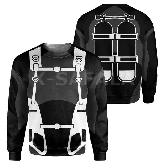 Scuba diving Hoodie Summer Men | Scuba Diver Double Tank