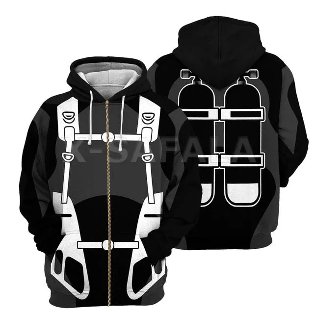 Scuba diving Hoodie Summer Men | Scuba Diver Double Tank