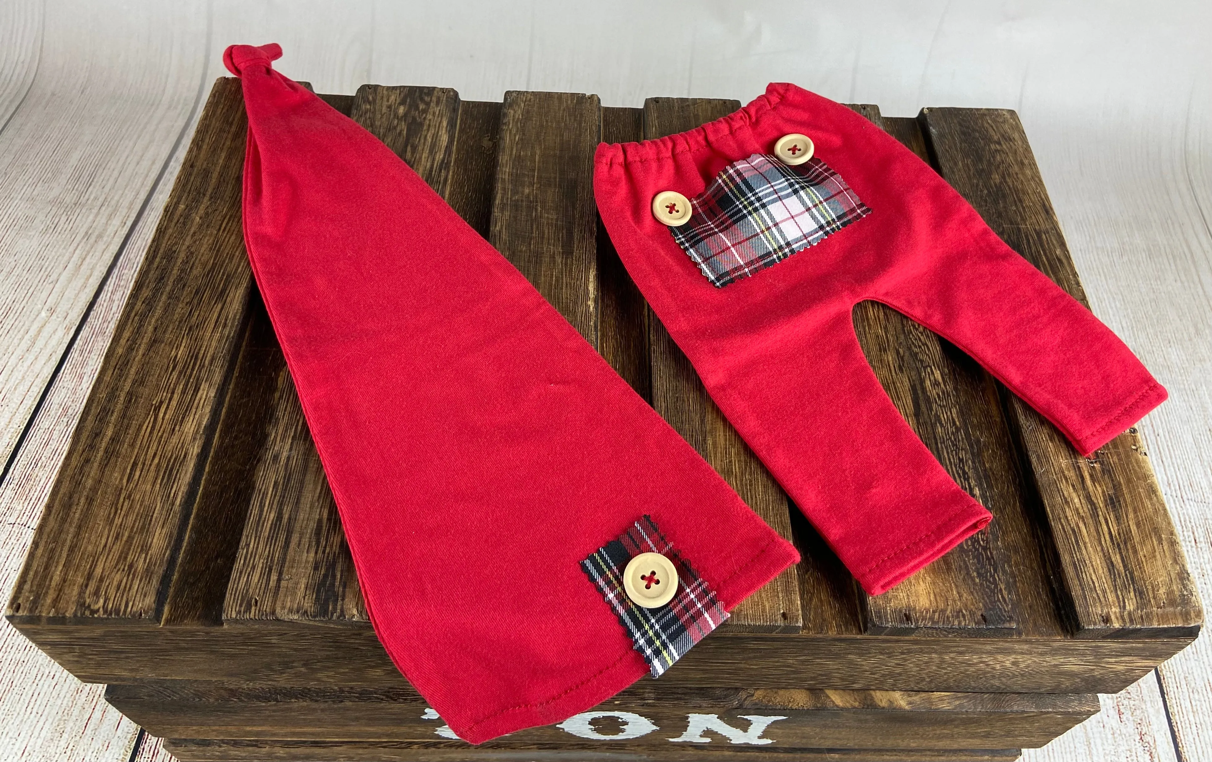 SET Basic Boy Christmas - Red Plaid