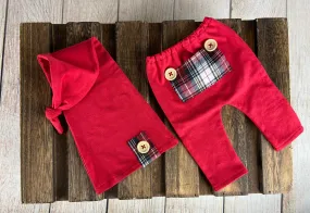 SET Basic Boy Christmas - Red Plaid