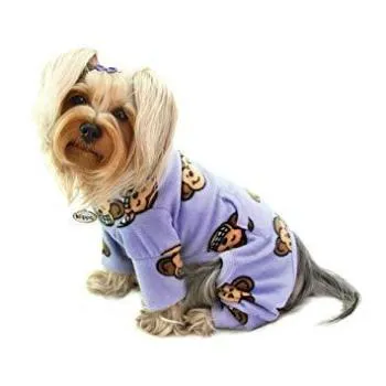 Silly Monkey Fleece Turtleneck Dog Pajamas - Lavender