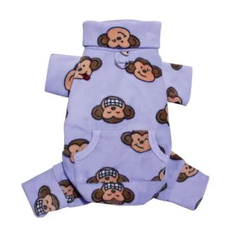 Silly Monkey Fleece Turtleneck Dog Pajamas - Lavender