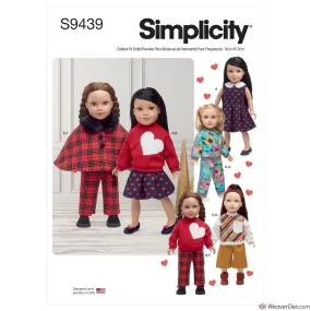 Simplicity Pattern S9439 Doll Clothes 18"