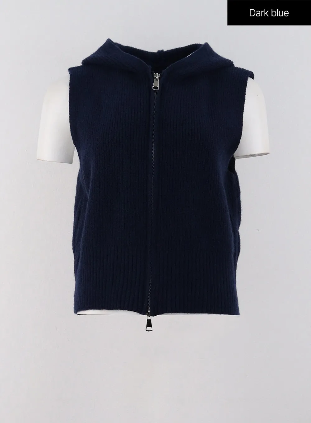 Sleeveless Zip-Up Hooded Vest OG318