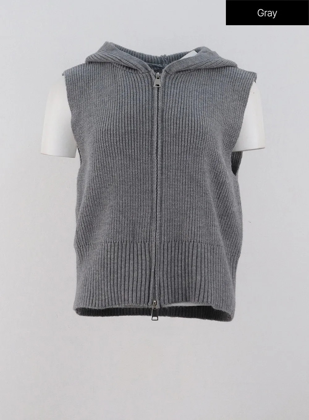 Sleeveless Zip-Up Hooded Vest OG318