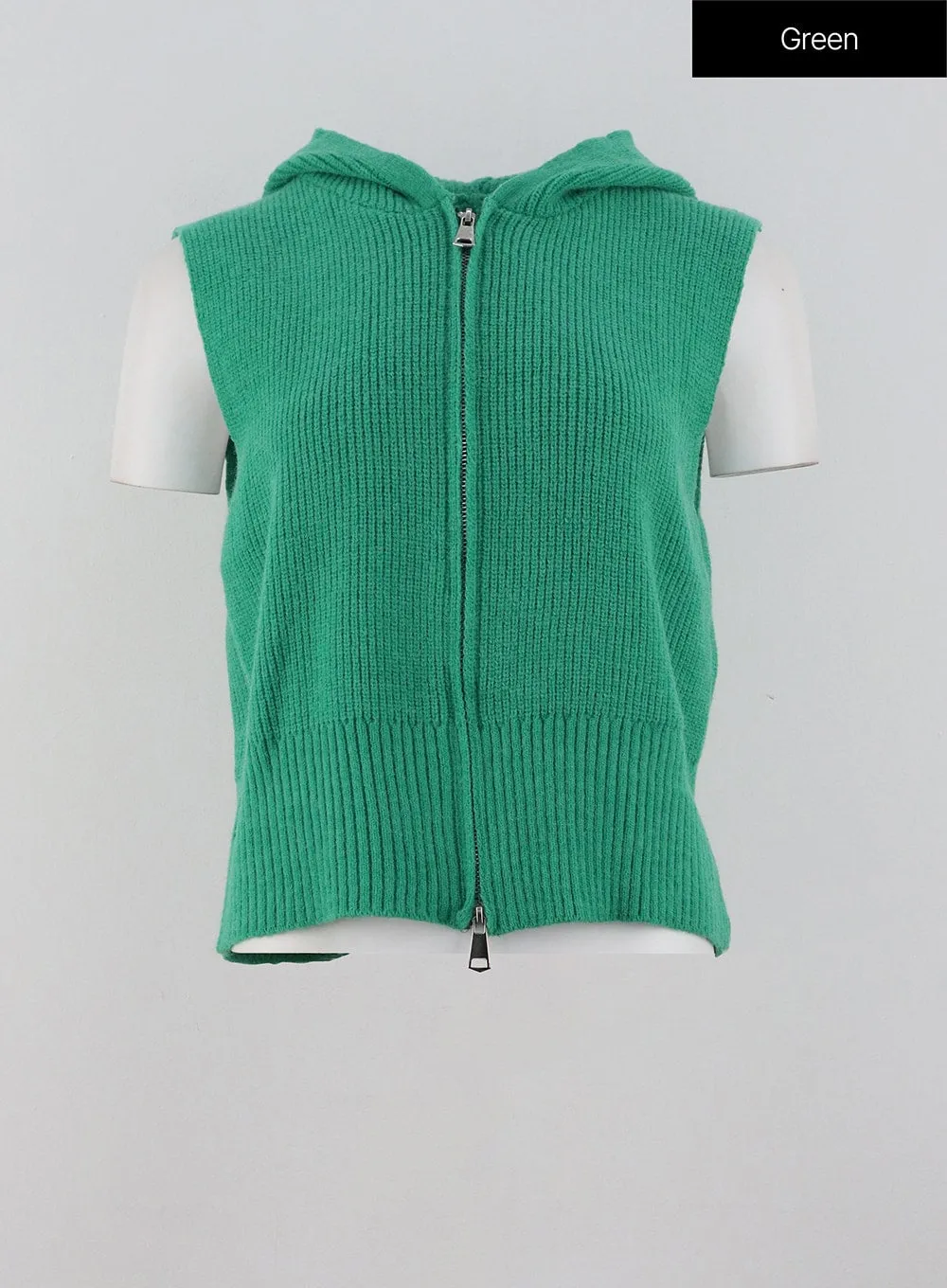 Sleeveless Zip-Up Hooded Vest OG318