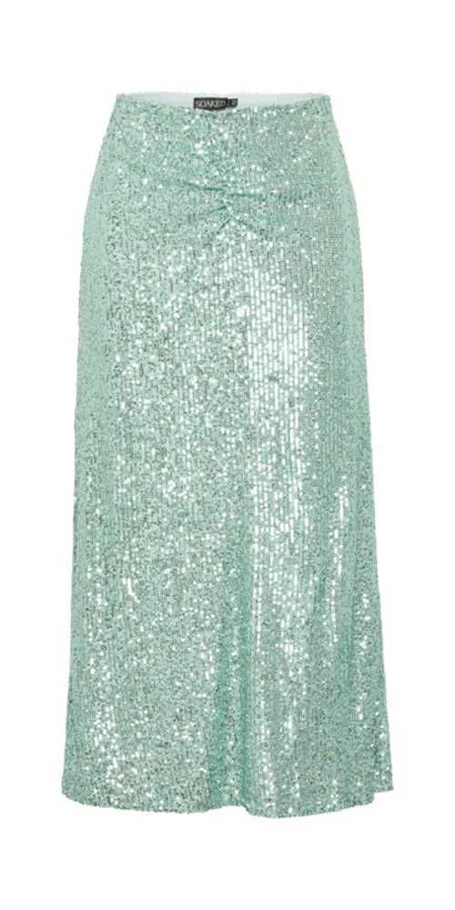 Soaked in Luxury Sequin Midi Skirt, pale aqua