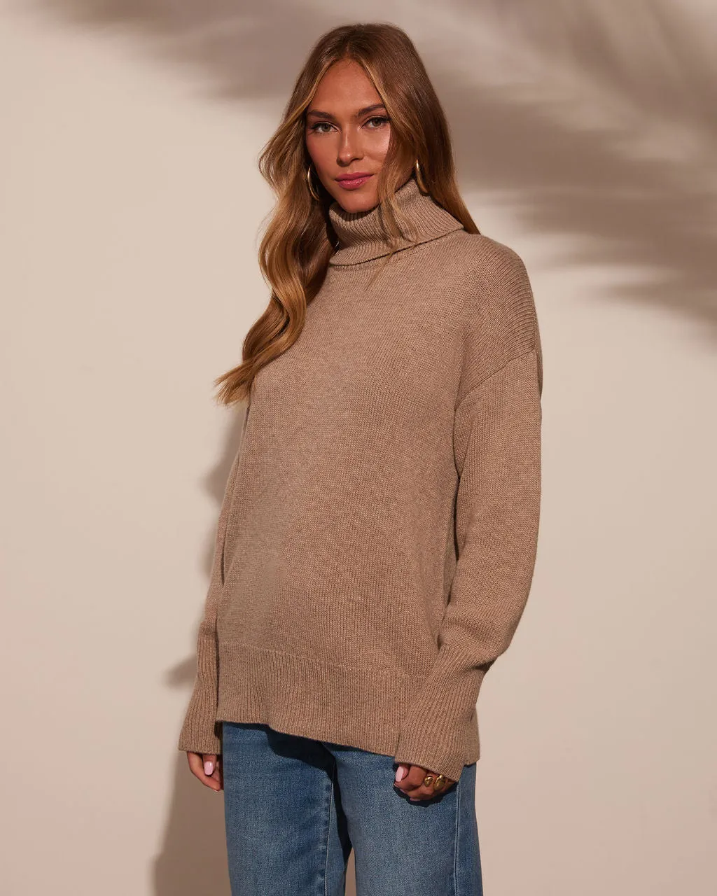 Stay Close Cashmere Blend Turtle Neck Sweater