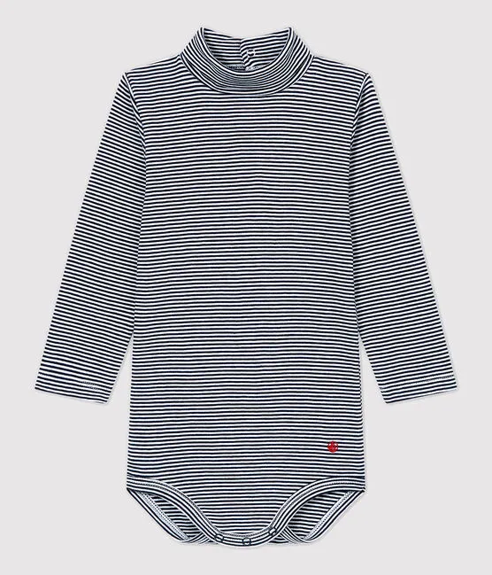 Stripped Turtleneck Onesie