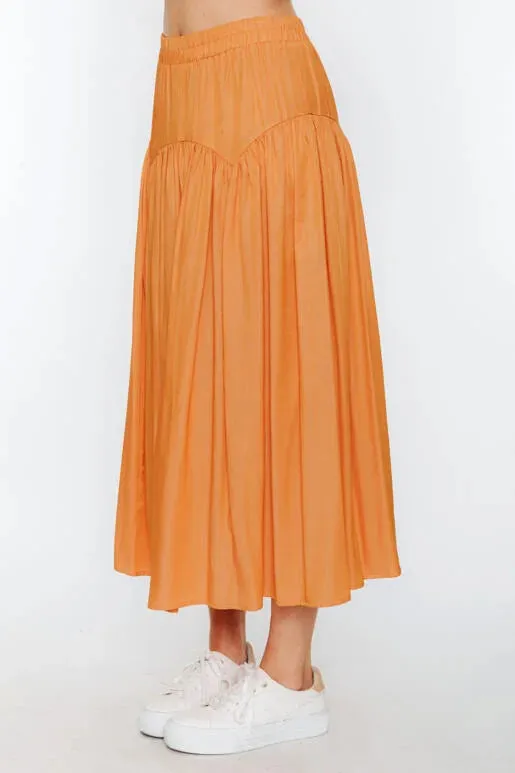 Sunset Dinner Elastic Waist Maxi Skirt (Assorted Colors)