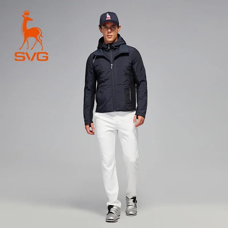 SVG Golf Men's Detachable Hooded Quilted Jacket