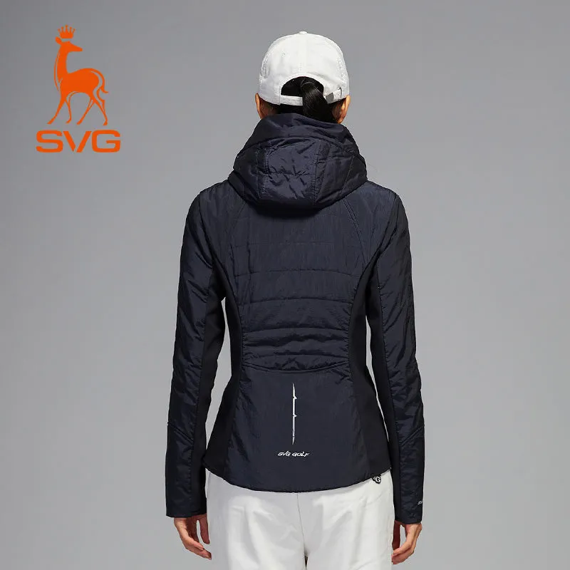 SVG Golf Women's Detachable Hooded Quilted Jacket