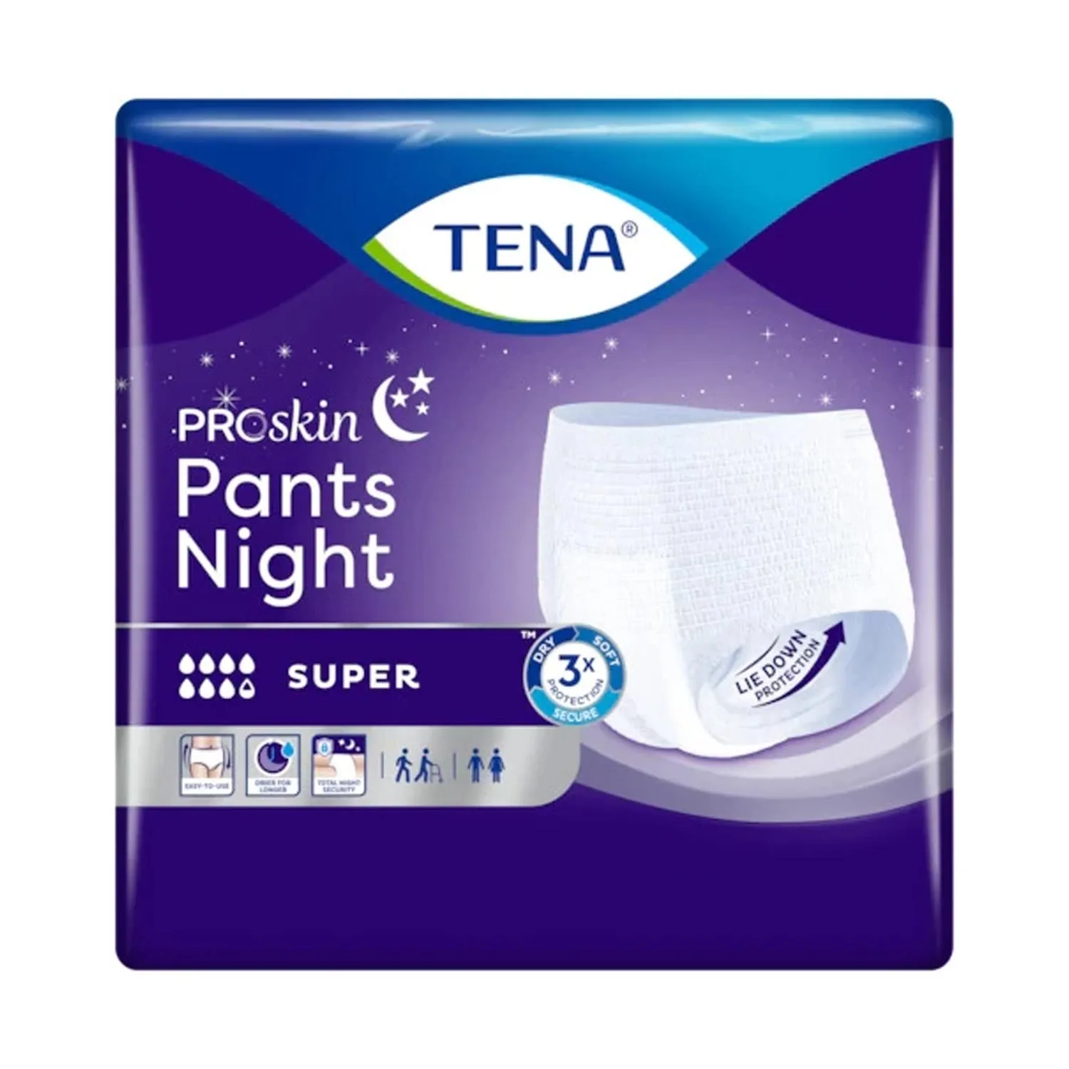 Tena Proskin Pants Night Super Medium 10 - Nachtincontinentiebroekjes met Maximale Bescherming