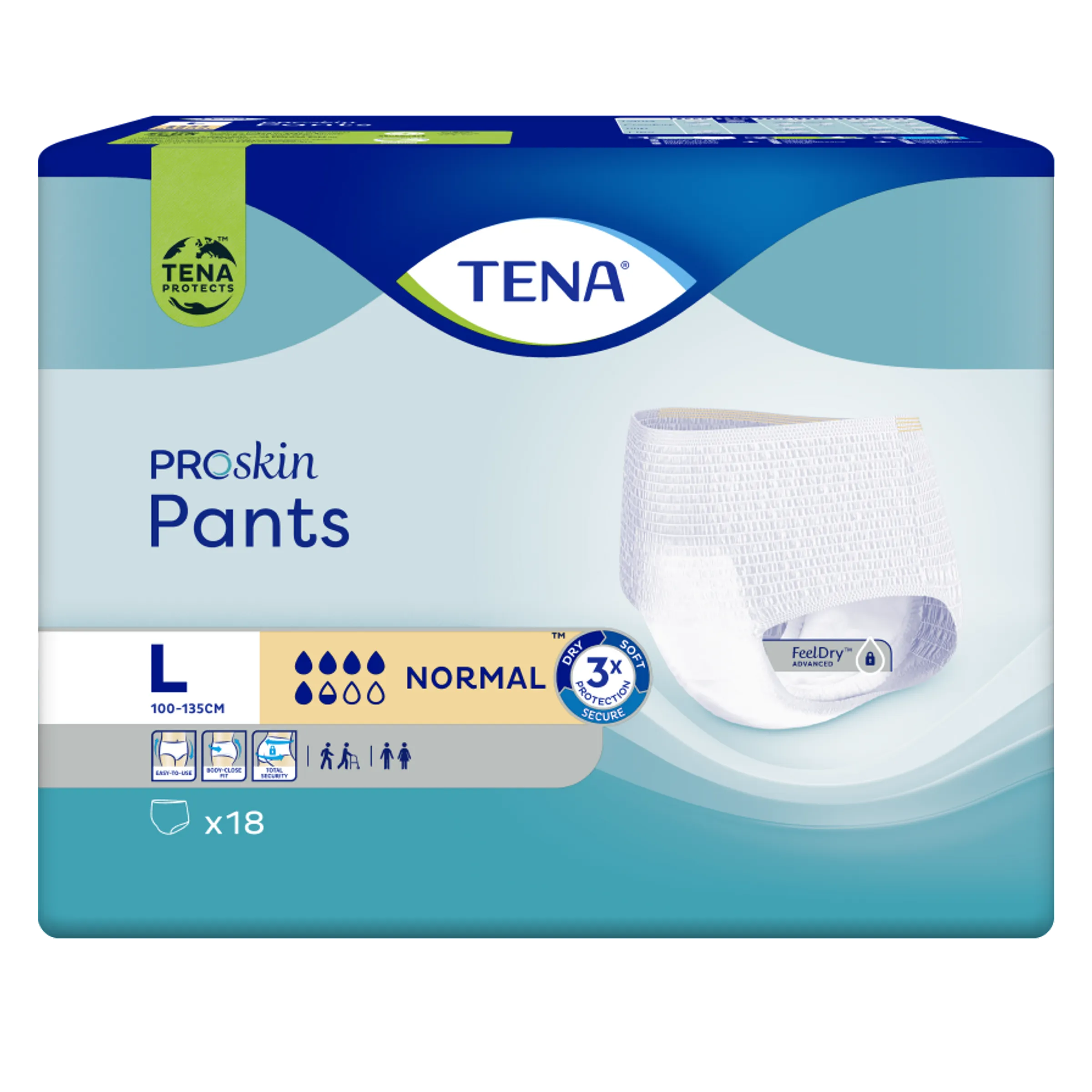 TENA ProSkin Pants Normal Large - Comfortabele Incontinentiebroekjes voor Dag en Nacht