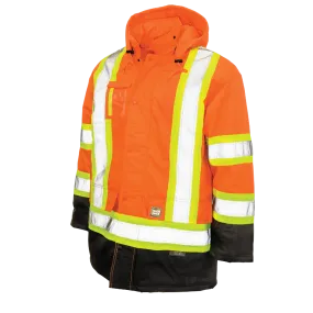 Tough Duck Lined Safety Parka Jacket with Quick Release Hoodie - S176