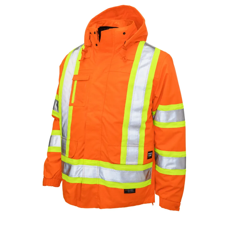 Tough Duck® Poly Oxford 5-in-1 Safety Jacket with Quick Release Hoodie - S426