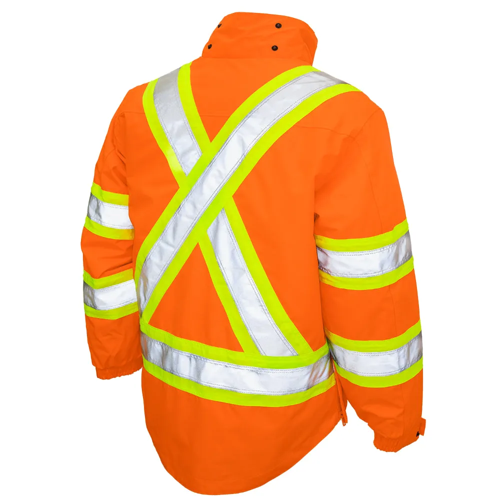 Tough Duck® Poly Oxford 5-in-1 Safety Jacket with Quick Release Hoodie - S426