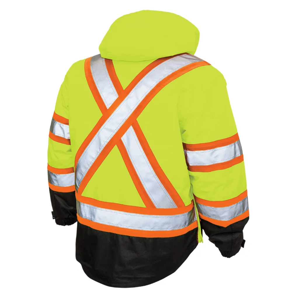 Tough Duck® Poly Oxford 5-in-1 Safety Jacket with Quick Release Hoodie - S426