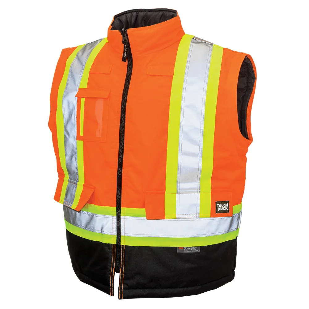 Tough Duck® Poly Oxford 5-in-1 Safety Jacket with Quick Release Hoodie - S426