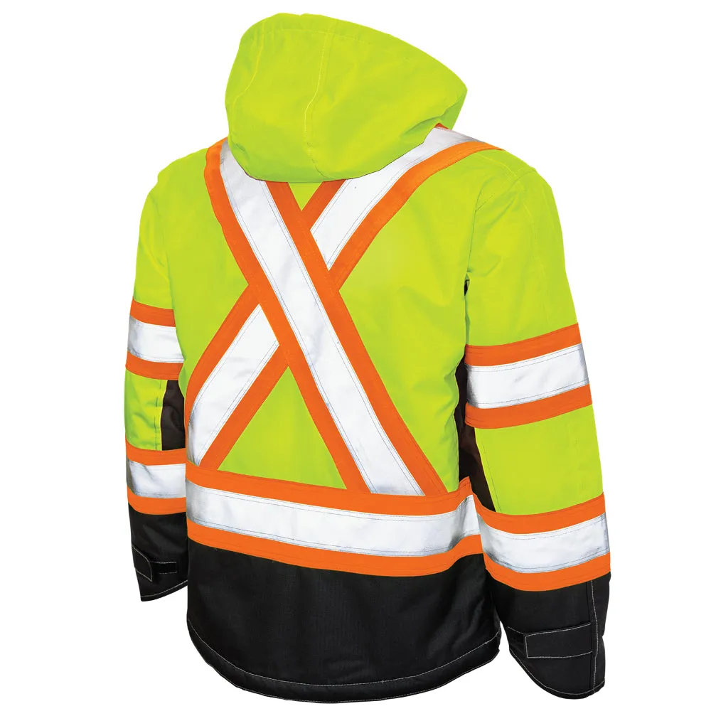 Tough Duck Ripstop Fleece Lined Safety Jacket with Quick Release Hoodie - S245