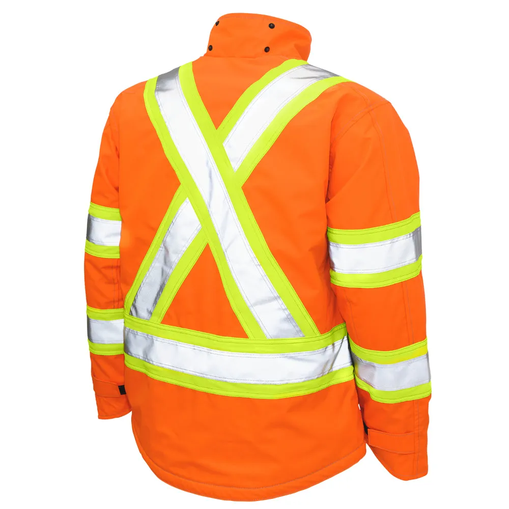 Tough Duck Ripstop Fleece Lined Safety Jacket with Quick Release Hoodie - S245